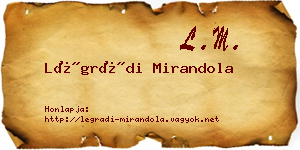 Légrádi Mirandola névjegykártya